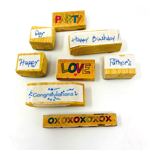 Rubber Stamping Set-8 Party‎ Love Congrats Happy Birthday Father xoxo Sm.Stamps